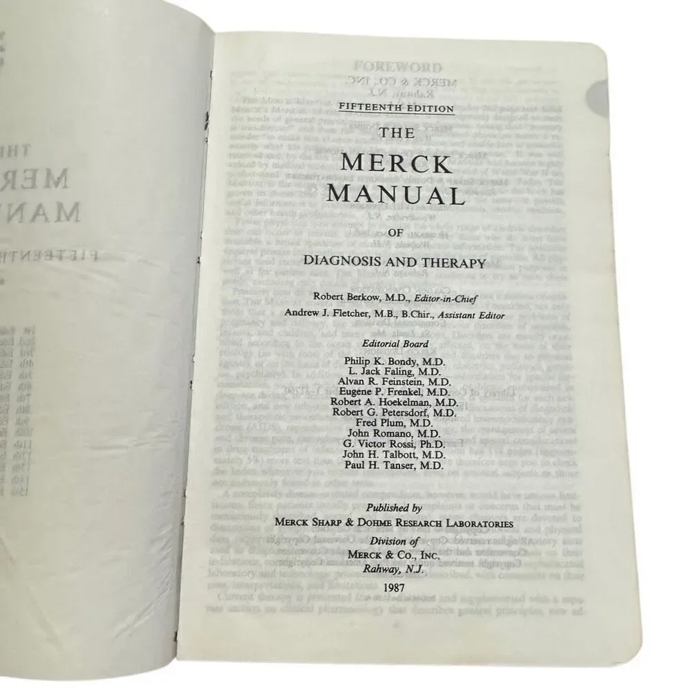 The Merck Manual 15th Fifteenth Edition MSD ( 1987, Hardcover)